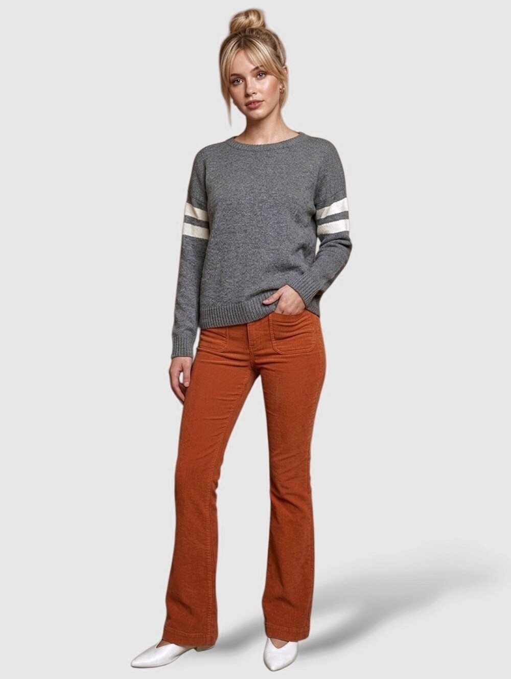 Brandy Melville "Veena" Varsity Wool Knit  Sweater